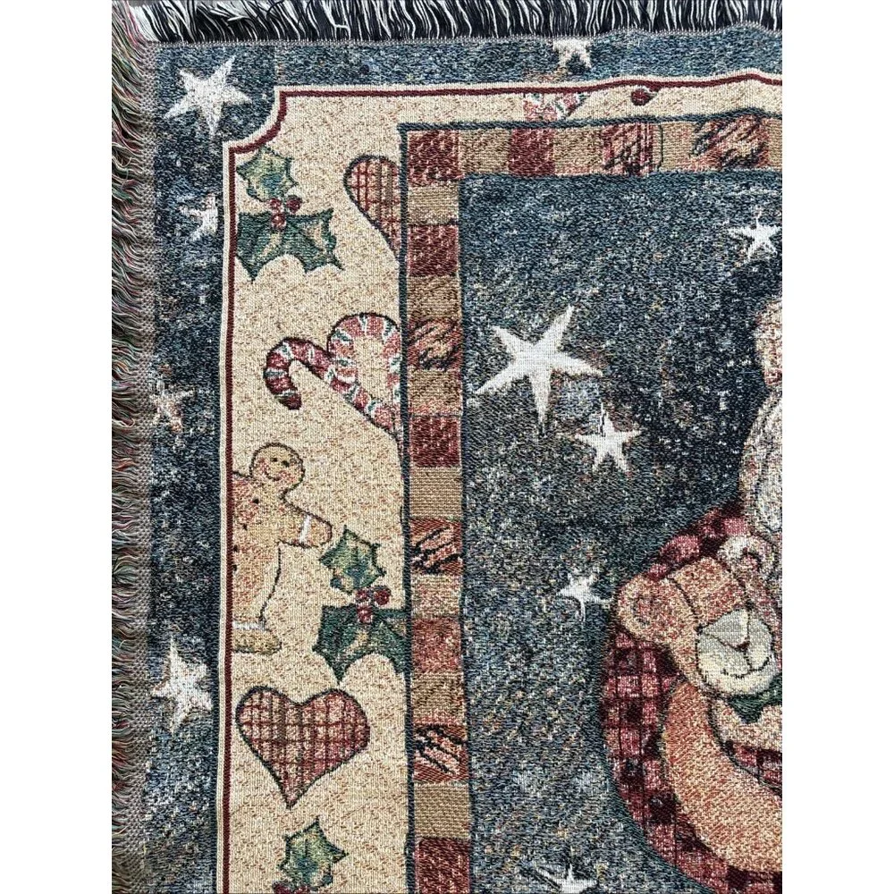 Goodwin Weavers Tapestry Throw 45”x68” Santa Claus By S. Winget Christmas Afghan